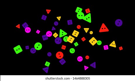 Festive Background with Colorful buttons. Trendy Pattern for Postcard, Print, Banner or Poster. Vector
