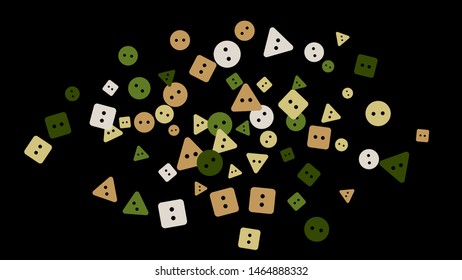 Festive Background with Colorful buttons. Trendy Pattern for Postcard, Print, Banner or Poster. Vector
