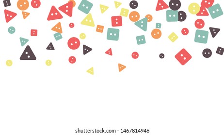 Festive Background with Colorful buttons. Trendy Pattern for Postcard, Print, Banner or Poster. Vector
