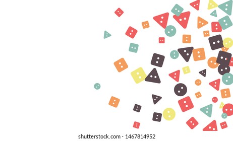 Festive Background with Colorful buttons. Trendy Pattern for Postcard, Print, Banner or Poster. Vector
