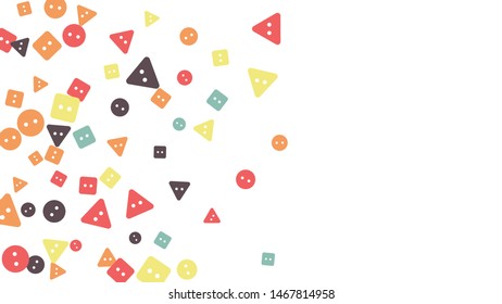 Festive Background with Colorful buttons. Trendy Pattern for Postcard, Print, Banner or Poster. Vector
