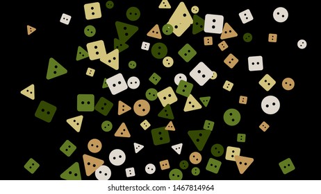 Festive Background with Colorful buttons. Trendy Pattern for Postcard, Print, Banner or Poster. Vector
