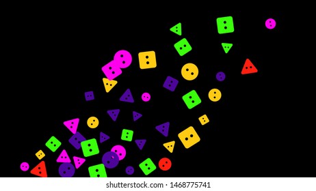 Festive Background with Colorful buttons. Trendy Pattern for Postcard, Print, Banner or Poster. Vector
