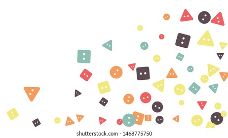 Festive Background with Colorful buttons. Trendy Pattern for Postcard, Print, Banner or Poster. Vector
