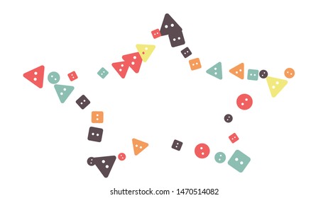 Festive Background with Colorful buttons. Trendy Pattern for Postcard, Print, Banner or Poster. Vector
