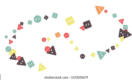 Festive Background with Colorful buttons. Trendy Pattern for Postcard, Print, Banner or Poster. Vector
