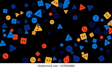 Festive Background with Colorful buttons. Trendy Pattern for Postcard, Print, Banner or Poster. Vector
