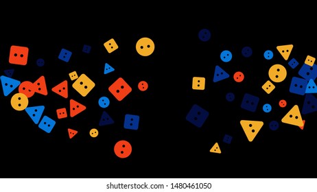 Festive Background with Colorful buttons. Trendy Pattern for Postcard, Print, Banner or Poster. Vector
