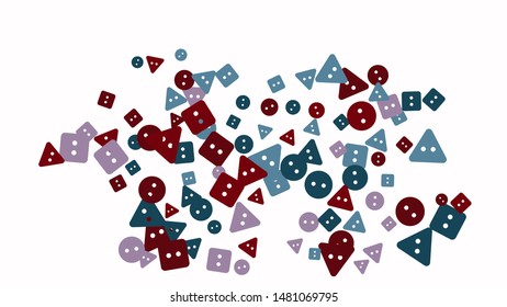 Festive Background with Colorful buttons. Trendy Pattern for Postcard, Print, Banner or Poster. Vector

