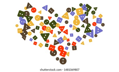 Festive Background with Colorful buttons. Trendy Pattern for Postcard, Print, Banner or Poster. Vector
