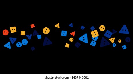 Festive Background with Colorful buttons. Trendy Pattern for Postcard, Print, Banner or Poster. Vector
