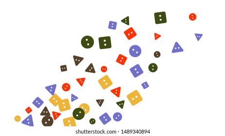 Festive Background with Colorful buttons. Trendy Pattern for Postcard, Print, Banner or Poster. Vector
