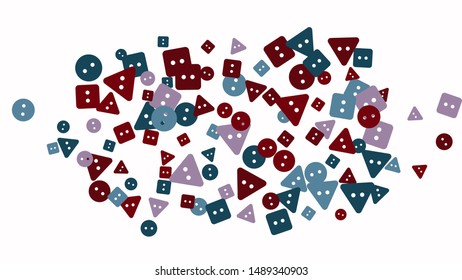 Festive Background with Colorful buttons. Trendy Pattern for Postcard, Print, Banner or Poster. Vector

