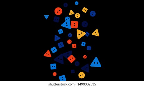 Festive Background with Colorful buttons. Trendy Pattern for Postcard, Print, Banner or Poster. Vector
