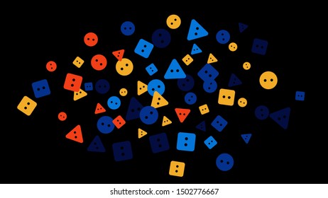 Festive Background with Colorful buttons. Trendy Pattern for Postcard, Print, Banner or Poster. Vector

