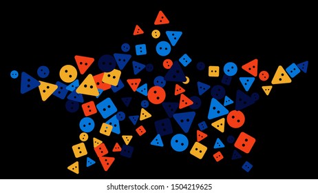 Festive Background with Colorful buttons. Trendy Pattern for Postcard, Print, Banner or Poster. Vector
