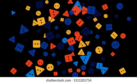 Festive Background with Colorful buttons. Trendy Pattern for Postcard, Print, Banner or Poster. Vector
