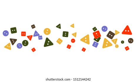 Festive Background with Colorful buttons. Trendy Pattern for Postcard, Print, Banner or Poster. Vector
