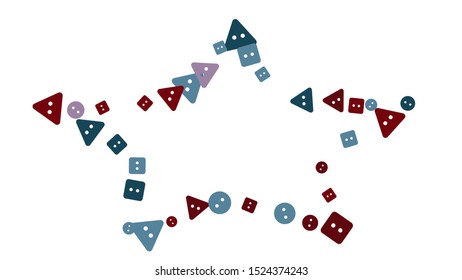 Festive Background with Colorful buttons. Trendy Pattern for Postcard, Print, Banner or Poster. Vector
