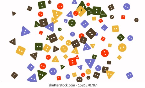 Festive Background with Colorful buttons. Trendy Pattern for Postcard, Print, Banner or Poster. Vector
