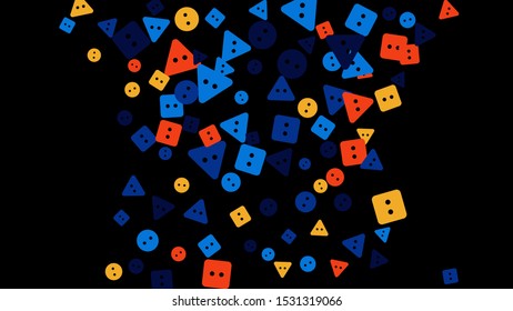 Festive Background with Colorful buttons. Trendy Pattern for Postcard, Print, Banner or Poster. Vector
