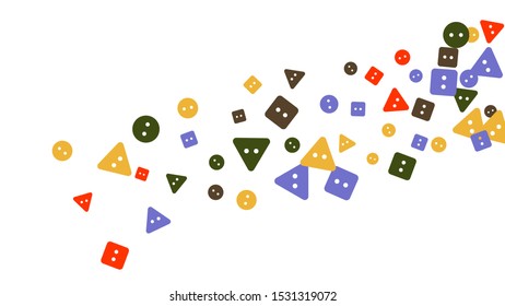 Festive Background with Colorful buttons. Trendy Pattern for Postcard, Print, Banner or Poster. Vector
