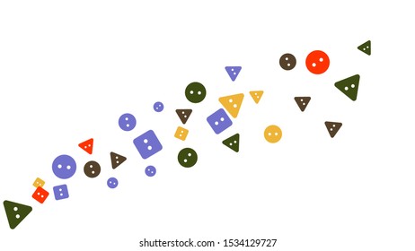 Festive Background with Colorful buttons. Trendy Pattern for Postcard, Print, Banner or Poster. Vector
