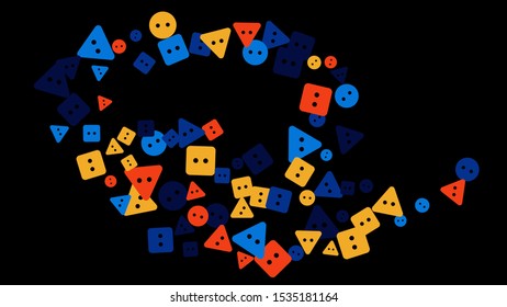 Festive Background with Colorful buttons. Trendy Pattern for Postcard, Print, Banner or Poster. Vector
