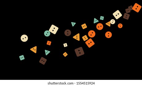 Festive Background with Colorful buttons. Trendy Pattern for Postcard, Print, Banner or Poster. Vector
