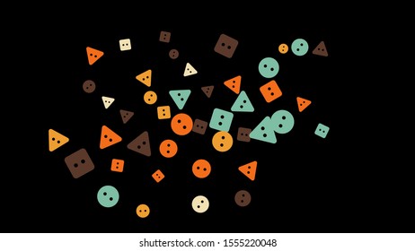 Festive Background with Colorful buttons. Trendy Pattern for Postcard, Print, Banner or Poster. Vector
