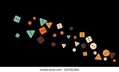 Festive Background with Colorful buttons. Trendy Pattern for Postcard, Print, Banner or Poster. Vector
