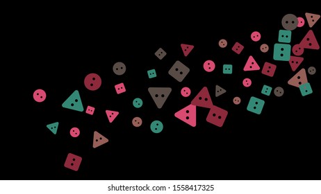 Festive Background with Colorful buttons. Trendy Pattern for Postcard, Print, Banner or Poster. Vector
