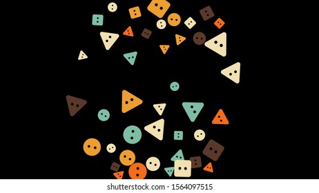 Festive Background with Colorful buttons. Trendy Pattern for Postcard, Print, Banner or Poster. Vector

