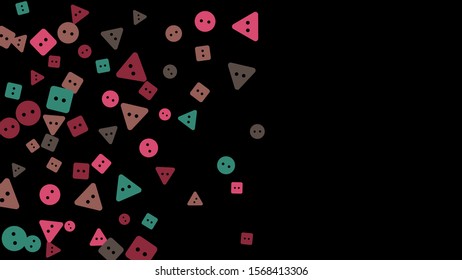 Festive Background with Colorful buttons. Trendy Pattern for Postcard, Print, Banner or Poster. Vector
