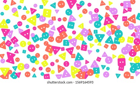 Festive Background with Colorful buttons. Trendy Pattern for Postcard, Print, Banner or Poster. Vector
