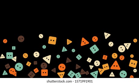 Festive Background with Colorful buttons. Trendy Pattern for Postcard, Print, Banner or Poster. Vector