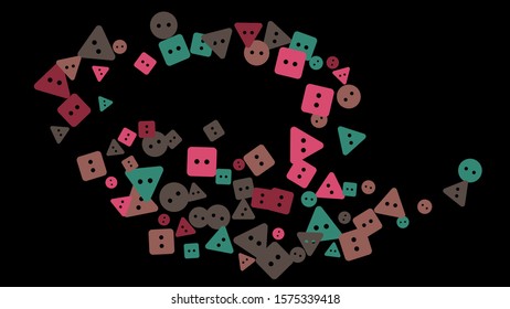 Festive Background with Colorful buttons. Trendy Pattern for Postcard, Print, Banner or Poster. Vector