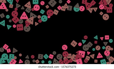 Festive Background with Colorful buttons. Trendy Pattern for Postcard, Print, Banner or Poster. Vector