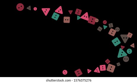 Festive Background with Colorful buttons. Trendy Pattern for Postcard, Print, Banner or Poster. Vector