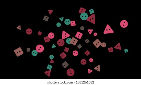 Festive Background with Colorful buttons. Trendy Pattern for Postcard, Print, Banner or Poster. Vector