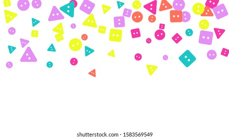 Festive Background with Colorful buttons. Trendy Pattern for Postcard, Print, Banner or Poster. Vector