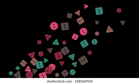 Festive Background with Colorful buttons. Trendy Pattern for Postcard, Print, Banner or Poster. Vector