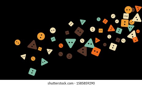 Festive Background with Colorful buttons. Trendy Pattern for Postcard, Print, Banner or Poster. Vector