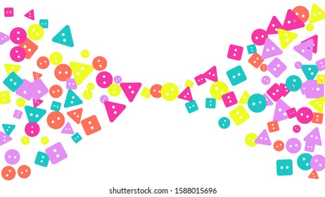 Festive Background with Colorful buttons. Trendy Pattern for Postcard, Print, Banner or Poster. Vector