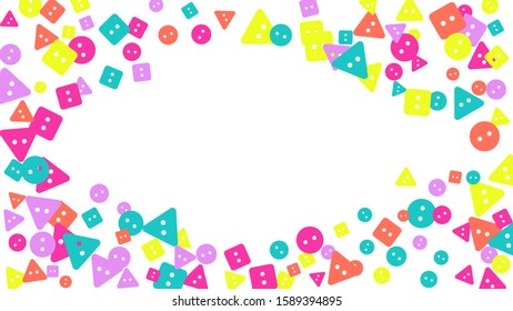 Festive Background with Colorful buttons. Trendy Pattern for Postcard, Print, Banner or Poster. Vector