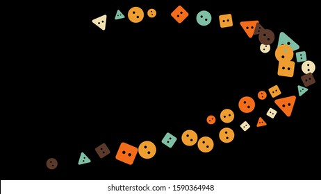 Festive Background with Colorful buttons. Trendy Pattern for Postcard, Print, Banner or Poster. Vector