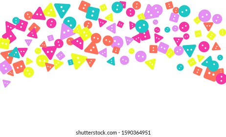 Festive Background with Colorful buttons. Trendy Pattern for Postcard, Print, Banner or Poster. Vector