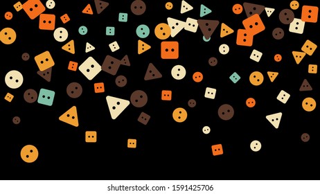 Festive Background with Colorful buttons. Trendy Pattern for Postcard, Print, Banner or Poster. Vector