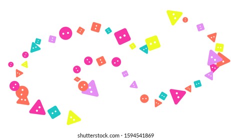 Festive Background with Colorful buttons. Trendy Pattern for Postcard, Print, Banner or Poster. Vector