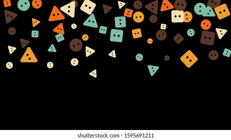 Festive Background with Colorful buttons. Trendy Pattern for Postcard, Print, Banner or Poster. Vector